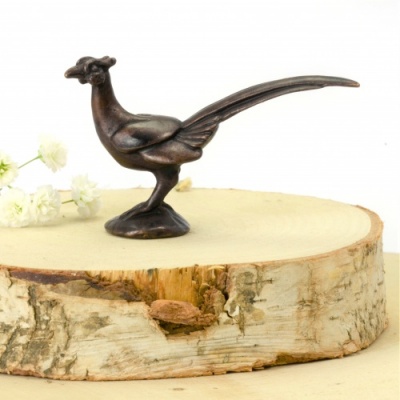 Miniature Bronze Pheasant Sculpture